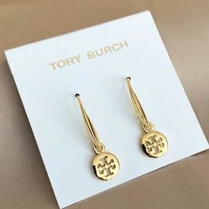 Tory Burch earrings gold logo earrings